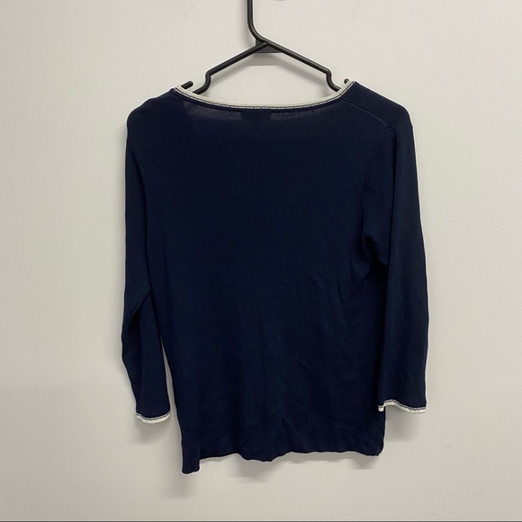 VINTAGE CONRAD C. BLUE & WHITE CARDIGAN - Picture 6 of 7